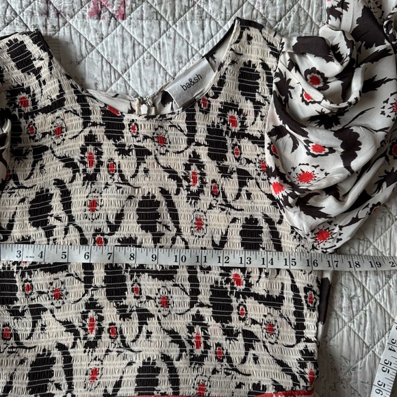 ba&sh Floral Print Midi Dress - Cream and Brown Size US 8 - Picture 8 of 13